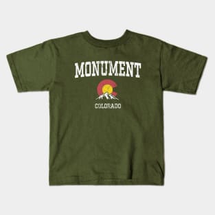 Monument Colorado CO Vintage Athletic Mountains Kids T-Shirt